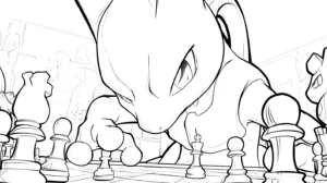 coloriage Mewtwo pour enfant a imprimer gratuit