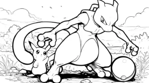 coloriage Mewtwo à imprimer pdf gratuit