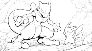 coloriage Mewtwo a imprimer gratuitement