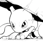 coloriage Mewtwo à imprimer pour enfant de 8 ans
