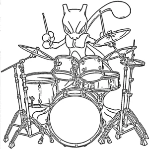 coloriage Mewtwo à imprimer kawaii