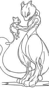 coloriage Mewtwo a colorier en ligne gratuitement