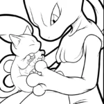 coloriage Mewtwo pour enfant de 2 ans