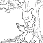 image pour coloriage Mewtwo enfant