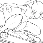 coloriage Mewtwo a dessiner en ligne
