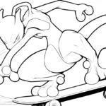 coloriage Mewtwo educatif pour enfant