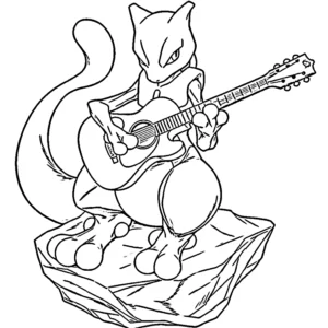 coloriage Mewtwo à imprimer pdf