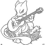 coloriage Mewtwo gratuit pour enfants