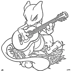 coloriage Mewtwo gratuit pour enfants