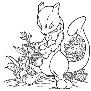 coloriage Mewtwo pour enfant de 10 ans