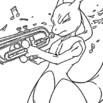 coloriage Mewtwo pour enfant de 6 ans