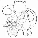 coloriage Mewtwo pour enfant de 10 ans