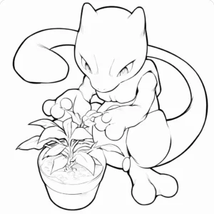 coloriage Mewtwo pour enfant de 10 ans
