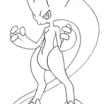 coloriage Mewtwo à imprimer pour enfant de 9 ans