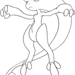 coloriage Mewtwo à imprimer kawaii