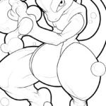 coloriage Mewtwo et apprentissage
