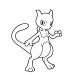 coloriage Mewtwo stylisé pour bebe a imprimer
