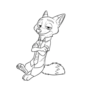 coloriage Nick Wilde décontracté pour enfant a imprimer gratuit