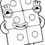 coloriage Numberblocks à imprimer pour enfant de 2 ans
