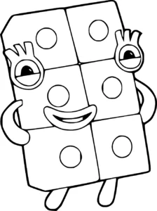 coloriage Numberblocks à imprimer pour enfant de 2 ans