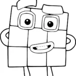 coloriage Numberblocks à imprimer pour enfant de 3 ans