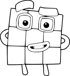 coloriage Numberblocks à imprimer pour enfant de 3 ans