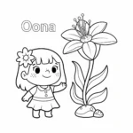 coloriage Oona et une fleur marine pour enfants a imprimer gratuit