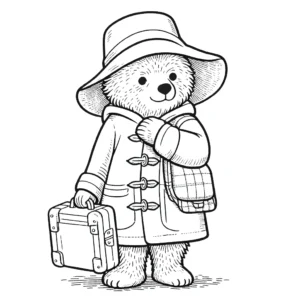 coloriage Paddington à imprimer pour enfant de 9 ans