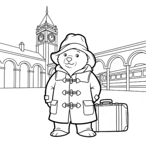 coloriage Paddington à la gare de Paddington a telecharger