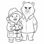 coloriage Paddington et l’ours de M. Curry et découpage à imprimer