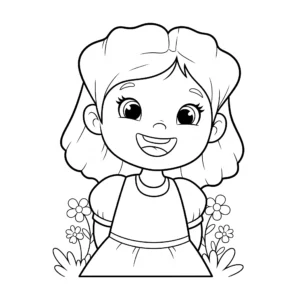 coloriage Poppy souriante à imprimer
