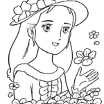 coloriage Princesse Sarah à imprimer kawaii