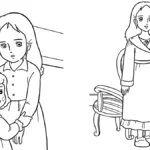 coloriage Princesse Sarah et découpage à imprimer