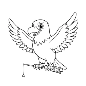 coloriage Pygargue Pêcheur en ligne