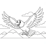 coloriage Pygargues à Tête Blanche et découpage à imprimer