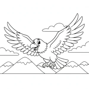coloriage Pygargues à Tête Blanche et découpage à imprimer
