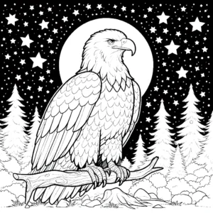 a imprimer coloriage Pygargues à Tête Blanche gratuit