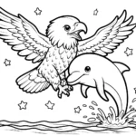 coloriage Pygargues à Tête Blanche et decoupage