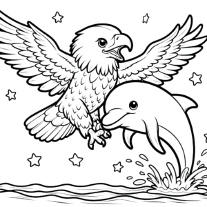 coloriage Pygargues à Tête Blanche et decoupage