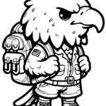 a imprimer coloriage Pygargues à Tête Blanche gratuit