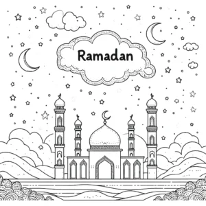 coloriage Ramadan à imprimer pour enfant de 8 ans