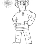 coloriage Sam Le Pompier a imprimer pour enfant de 4 ans