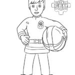 coloriage Sam Le Pompier pour enfant de 5 ans