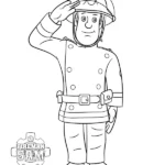 coloriage Sam Le Pompier pour enfant de 7 ans