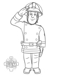 coloriage Sam Le Pompier pour enfant de 7 ans