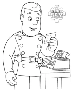 coloriage Sam Le Pompier a imprimer