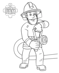 coloriage Sam Le Pompier gratuit en ligne