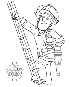 coloriage Sam Le Pompier pour bebe a imprimer
