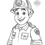 coloriage Sam Le Pompier pour enfant de 4 ans