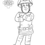 coloriage Sam Le Pompier et découpage à imprimer